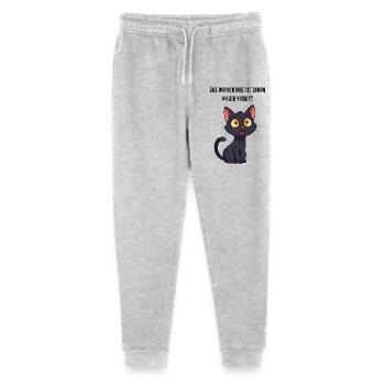 Schwarze Katze Lustiger Spruch Wochenende vorbei - Stanley/Stella Teenager Bio Jogginghose Mini Mover  - Grau meliert - Vorne