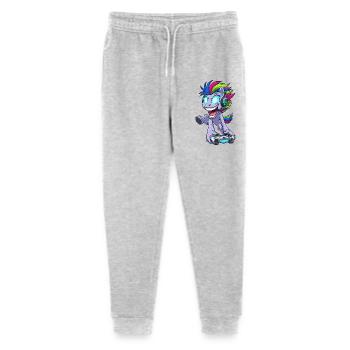 Funkelnder Gaming Pegasus mit Kopfhörer - Stanley/Stella Teenager Bio Jogginghose Mini Mover  - Grau meliert - Vorne
