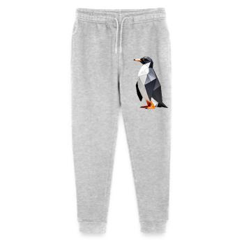 Polygon-Pinguin: Geometrische Eleganz - Stanley/Stella Teenager Bio Jogginghose Mini Mover  - Grau meliert - Vorne