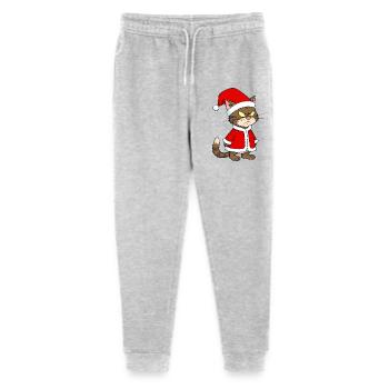 Cat Christmas grim funny - Stanley/Stella Mini Mover Teen Organic Jogging Trousers  - heather grey - Front