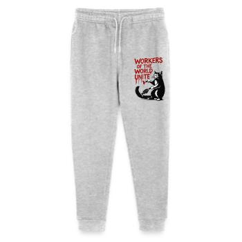 Katze und rote Typografie - Stanley/Stella Teenager Bio Jogginghose Mini Mover  - Grau meliert - Vorne