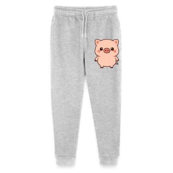 Kawaii Piglet Cartoon - Stanley/Stella Mini Mover Teen Organic Jogging Trousers  - heather grey - Front