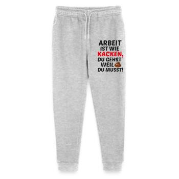 Arbeit ist wie Kacken - Stanley/Stella Teenager Bio Jogginghose Mini Mover  - Grau meliert - Vorne