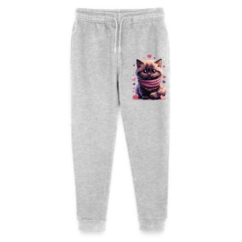 Chaton douillet écharpe rose - Pantalon de jogging bio Mini Mover Stanley/Stella Ado  - gris chiné - Devant