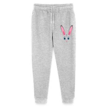 Niedliches Kaninchengesicht Kawaii Bunny Oster-Faulheitskostüm - Stanley/Stella Teenager Bio Jogginghose Mini Mover  - Grau meliert - Vorne