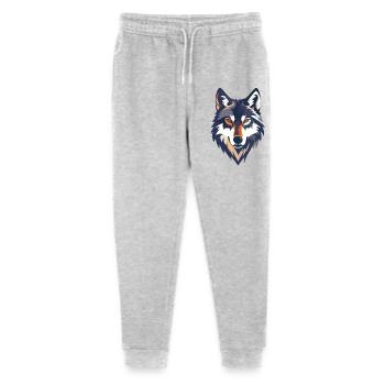 Wolfskopf Illustration starkes cooles Wolf Motiv - Stanley/Stella Teenager Bio Jogginghose Mini Mover  - Grau meliert - Vorne