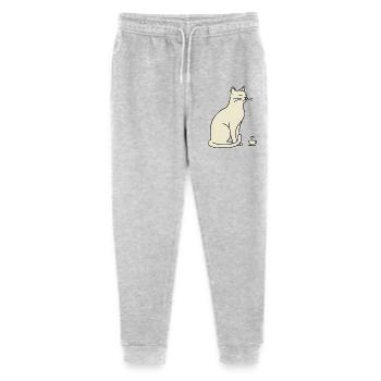 Minimalistische Silhouette Cream Cat - Stanley/Stella Teenager Bio Jogginghose Mini Mover  - Grau meliert - Vorne