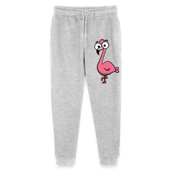 Cheerful Pink Flamingo Cartoon - Stanley/Stella Mini Mover Teen Organic Jogging Trousers  - heather grey - Front