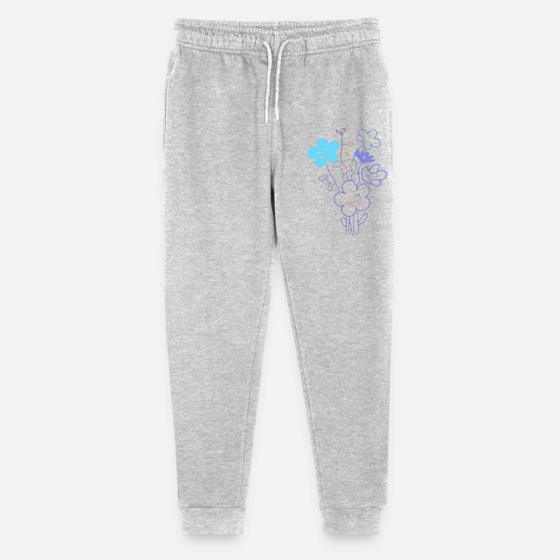 Fleurs joyeuses au trait néon - Pantalon de jogging bio Mini Mover Stanley/Stella Ado  - gris chiné