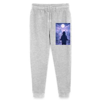 Night Skyline Neon-Hoodie - Stanley/Stella Teenager Bio Jogginghose Mini Mover  - Grau meliert - Vorne
