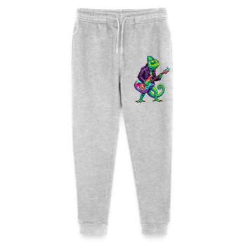 Caméléon en veste en cuir et guitare électrique néon - Pantalon de jogging bio Mini Mover Stanley/Stella Ado  - gris chiné - Devant