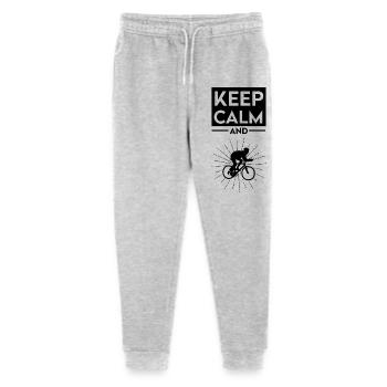 Keep Calm and Ride On Cycling Bicycle Graphic - Stanley/Stella Teenager Bio Jogginghose Mini Mover  - Grau meliert - Vorne