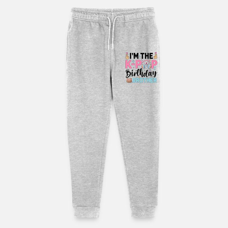 Je suis le frère d’anniversaire K-Pop - Pantalon de jogging bio Mini Mover Stanley/Stella Ado - gris chiné