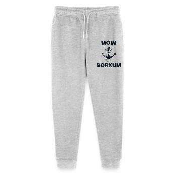 Moin Borkum – Maritimes Anker-Design - Stanley/Stella Teenager Bio Jogginghose Mini Mover  - Grau meliert - Vorne