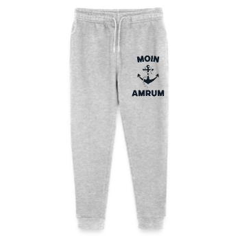 Moin Amrum – Maritimes Anker-Design - Stanley/Stella Teenager Bio Jogginghose Mini Mover  - Grau meliert - Vorne