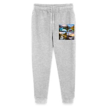 Alpine Natur-Landschaften Collage - Stanley/Stella Teenager Bio Jogginghose Mini Mover  - Grau meliert - Vorne