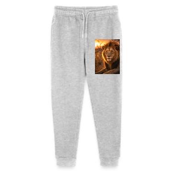 Lion dans les flammes du coucher de soleil - Pantalon de jogging bio Mini Mover Stanley/Stella Ado  - gris chiné - Devant