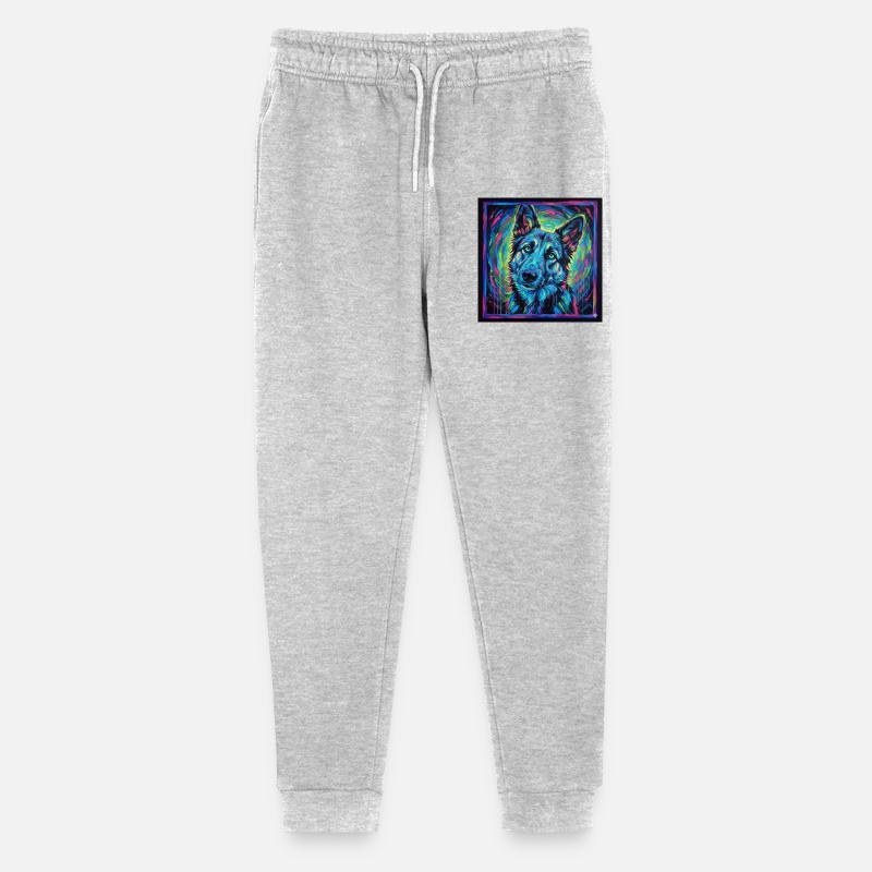 Neon-Wolfsblick - Stanley/Stella Teenager Bio Jogginghose Mini Mover - Grau meliert