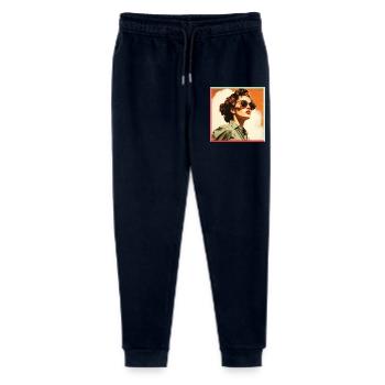 Retro Damenfigur in Sonnenbrille - Stanley/Stella Teenager Bio Jogginghose Mini Mover  - Navy - Vorne