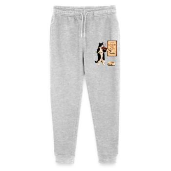 Violin Cat - The Empty Food Bowl - French Language - Stanley/Stella Mini Mover Teen Organic Jogging Trousers  - heather grey - Front
