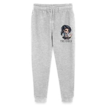 Coder on the laptop – pixel look - Stanley/Stella Mini Mover Teen Organic Jogging Trousers  - heather grey - Front