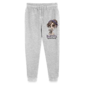 Barista Chibi Girl Coffee Espresso Gift - Stanley/Stella Mini Mover Teen Organic Jogging Trousers  - heather grey - Front