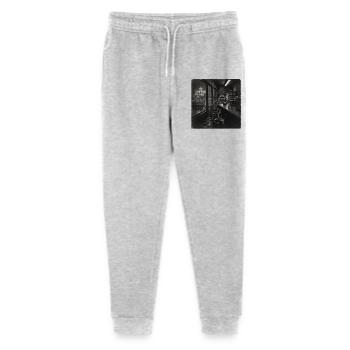 Retro Diner Fox Black and White Animal Crime Vintage - Stanley/Stella Mini Mover Teen Organic Jogging Trousers  - heather grey - Front