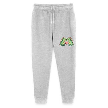 Dinosaur stegosaurus couple heart Valentine's Day - Stanley/Stella Mini Mover Teen Organic Jogging Trousers  - heather grey - Front