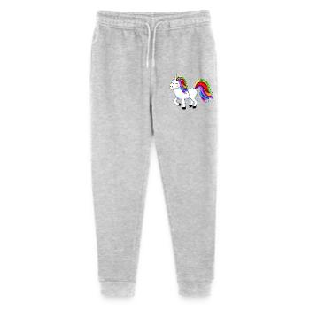 Rainbow Unicorn Cartoon Design - Stanley/Stella Mini Mover Teen Organic Jogging Trousers  - heather grey - Front