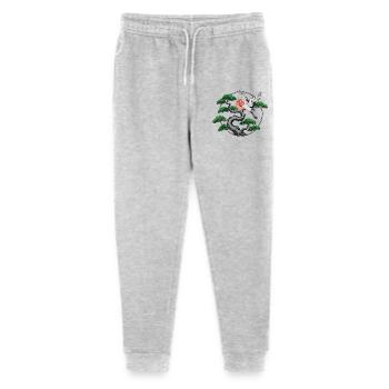 Kraniche & verdrehte Kiefer - Stanley/Stella Teenager Bio Jogginghose Mini Mover  - Grau meliert - Vorne