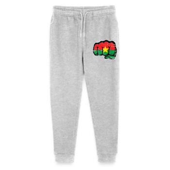 Burkina Faso flag fist used - Stanley/Stella Mini Mover Teen Organic Jogging Trousers  - heather grey - Front