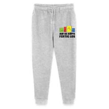 on the Güpfe get set, go-on the summits, get set, go - Stanley/Stella Mini Mover Teen Organic Jogging Trousers  - heather grey - Front