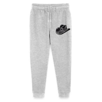 black cowboy hat,western hat vector illustration style - Stanley/Stella Mini Mover Teen Organic Jogging Trousers  - heather grey - Front