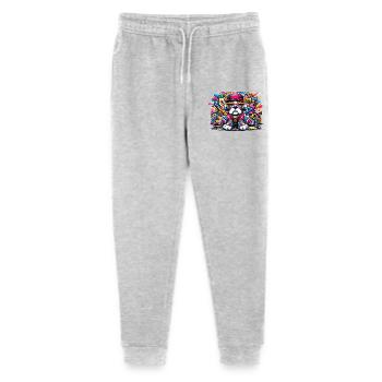 Hip Hop Bulldog Puppy Graffiti Street Style Merch - Stanley/Stella Mini Mover Teen Organic Jogging Trousers  - heather grey - Front