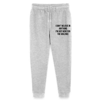 I don't believe in anything, I'm just here for the - Stanley/Stella Mini Mover Teen Organic Jogging Trousers  - heather grey - Front