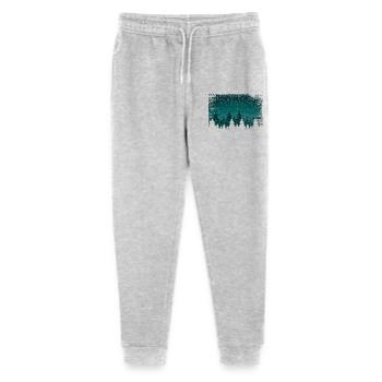 Snowfall fir trees | snowland with transparent area - Stanley/Stella Mini Mover Teen Organic Jogging Trousers  - heather grey - Front