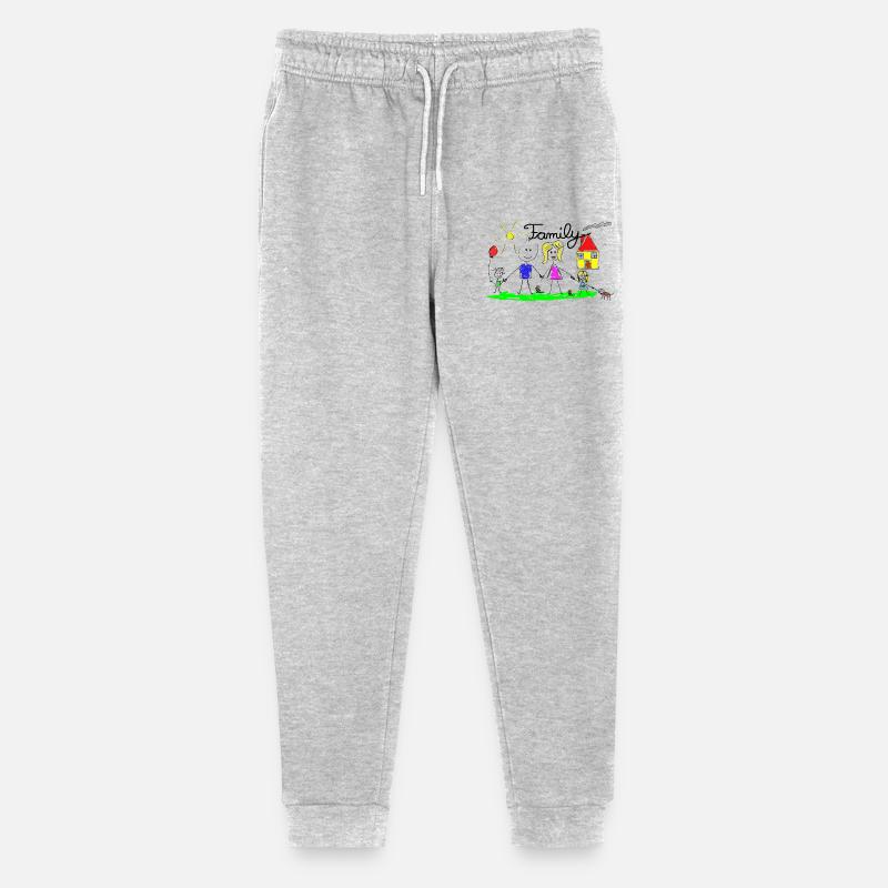 Dessin de lignes familiales - Pantalon de jogging bio Mini Mover Stanley/Stella Ado - gris chiné