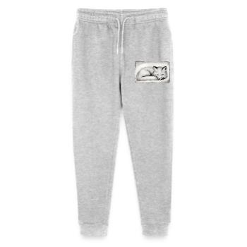 Sleeping Fox - Hand Carved Printable - Stanley/Stella Mini Mover Teen Organic Jogging Trousers  - heather grey - Front