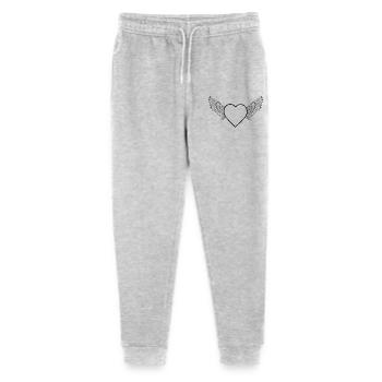 Heart with wings -black- - Stanley/Stella Mini Mover Teen Organic Jogging Trousers  - heather grey - Front