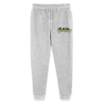 life is better in flop flops - beach summer party - Stanley/Stella Mini Mover Teen Organic Jogging Trousers  - heather grey - Front
