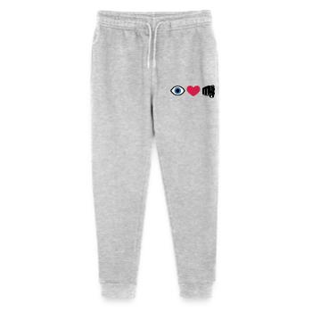 Je t’aime, Rebus | Citation visuelle de Eye Heart You - Pantalon de jogging bio Mini Mover Stanley/Stella Ado  - gris chiné - Devant