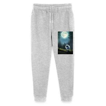 Wolf und Mond - Stanley/Stella Teenager Bio Jogginghose Mini Mover  - Grau meliert - Vorne