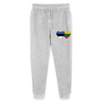 Estonia Lithuania Flag Heart - Stanley/Stella Mini Mover Teen Organic Jogging Trousers  - heather grey - Front