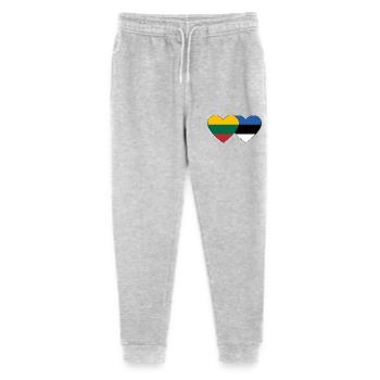 Lithuania Estonia Flag Heart - Stanley/Stella Mini Mover Teen Organic Jogging Trousers  - heather grey - Front
