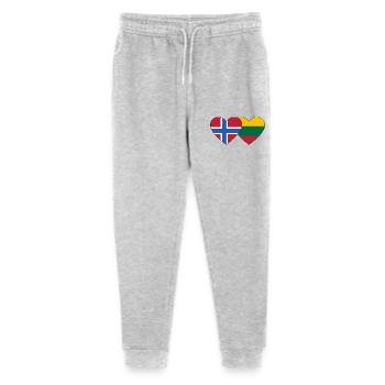 Norway Lithuania Flag Heart - Stanley/Stella Mini Mover Teen Organic Jogging Trousers  - heather grey - Front