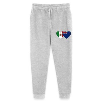 Mexico New Zealand Flag Heart - Stanley/Stella Mini Mover Teen Organic Jogging Trousers  - heather grey - Front