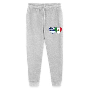 Greece Mexico Flag Heart - Stanley/Stella Mini Mover Teen Organic Jogging Trousers  - heather grey - Front