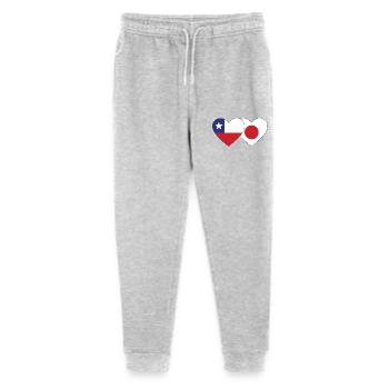 Chile Japan Flagge Herz - Stanley/Stella Teenager Bio Jogginghose Mini Mover  - Grau meliert - Vorne