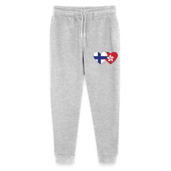 Finland Hong Kong Flag Heart - Stanley/Stella Mini Mover Teen Organic Jogging Trousers  - heather grey - Front