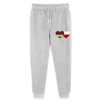 Mauritius Poland Flag Heart - Stanley/Stella Mini Mover Teen Organic Jogging Trousers  - heather grey - Front